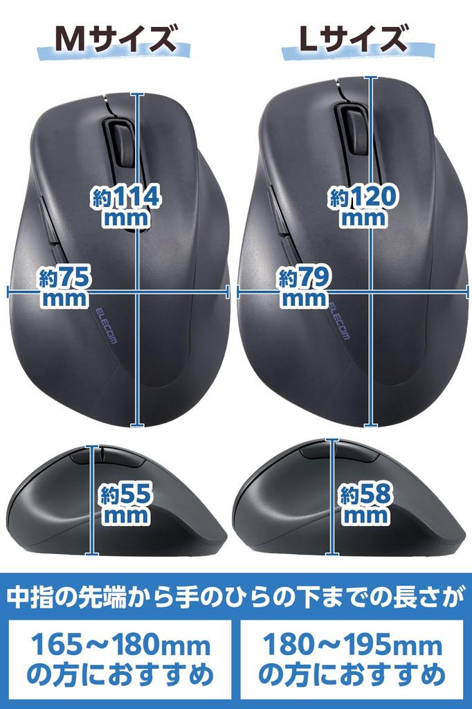 Elecom Mouse Wireless Mouse EX-G Wireless 2.4GHz Quiet L Size 5 Buttons "AskDoctors Evaluation Service" Certified Antibacterial Black M-XGL30DBSKABK