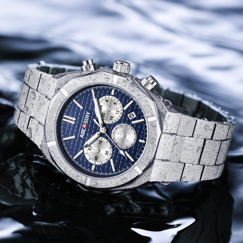 Alloy Quartz Wristwatch Dazzling Brightness New Watch Men Luminous Chronograph Business Waterproof Male Watches with Date