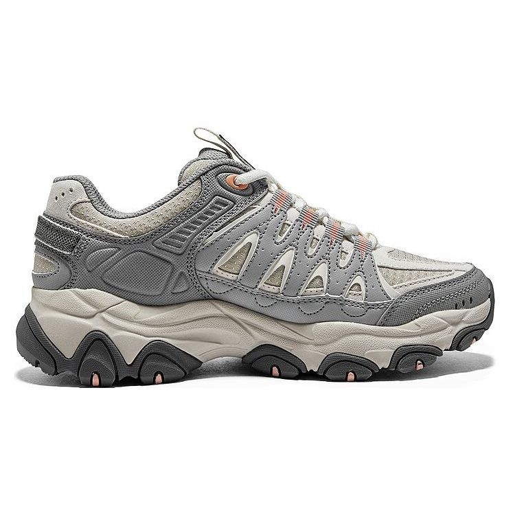 Skechers DLites Casual Comfortable Shock Absorbing Durable Low Top Outdoor Functional Shoes Women Shoes White Gray 180172-NTGY