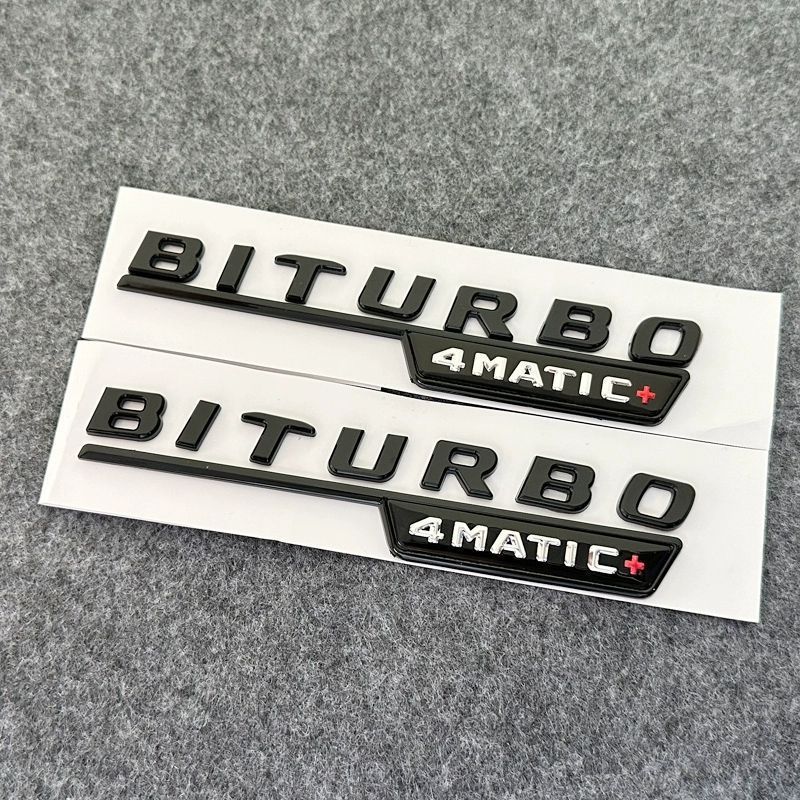 2Pcs V8 Biturbo 4matic Car Fender Side Emblem Logo Badge For C63S W205 E63S W213 S63 W222 GLC63S X253 GLE63S W167 AMG Accessories