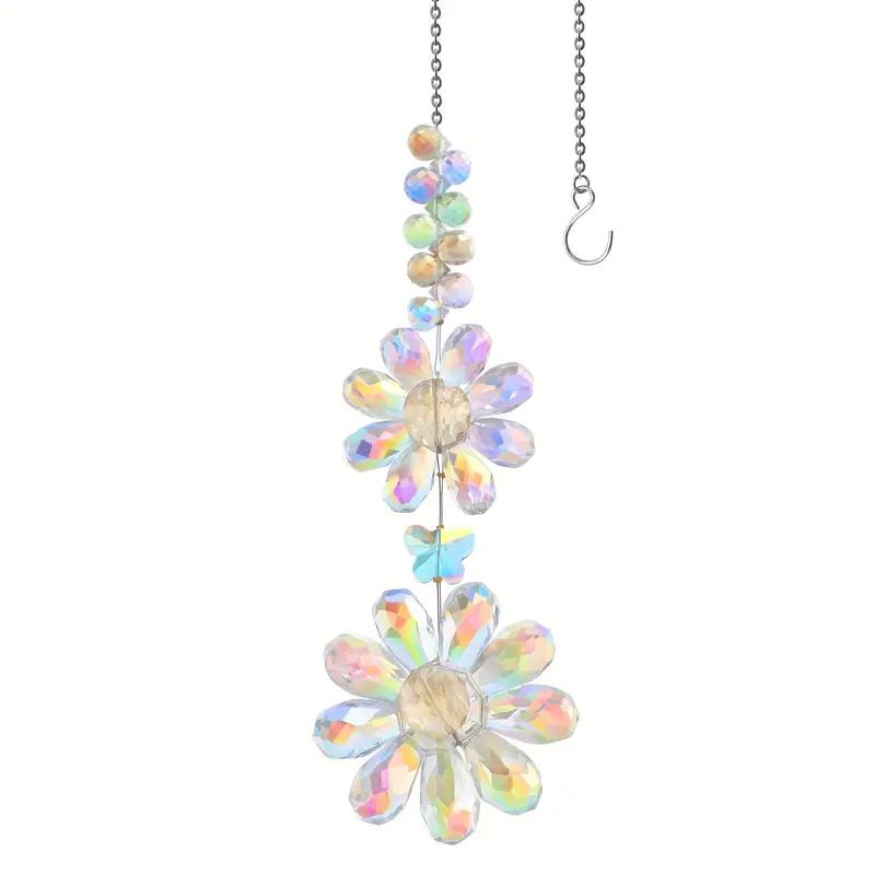 

1 pc Rainbow Crystal Flower Light catcher, garden decoration, suitable for wedding and home embellishment sunflower decoration