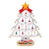 3D DIY Tabletop Artificial Wooden Christmas Tree with Creative Miniature Ornaments Table Desk Decoration for Christmas Tree Decoration