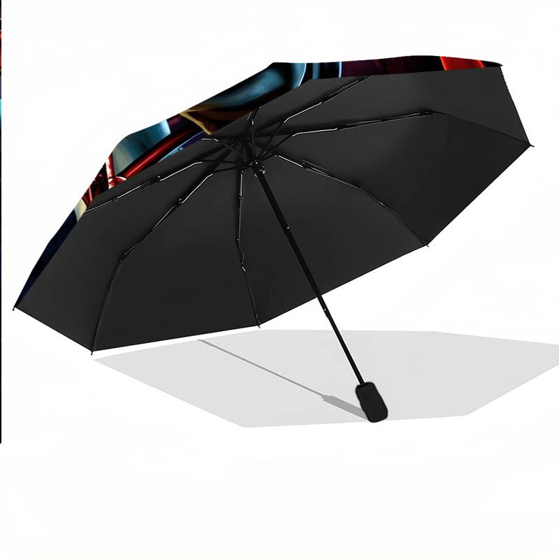 Custom Text Automatic 8 Bone Umbrella, Portable Sun Rain Protection UmbrellaTerrifier Art the Clown