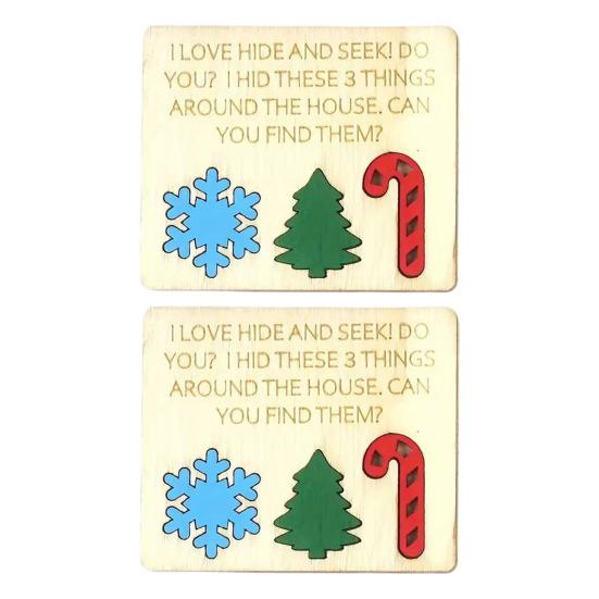 

2 шт. набор для пряток Рождественская деревянная семейная игра игрушка интерактивные рождественские прятки блоки для домашнего праздника игры на вечеринку A