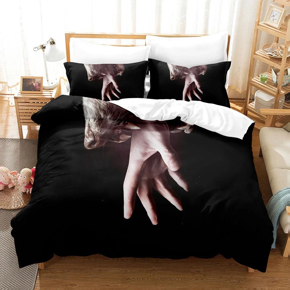 Eller Yorgan Kılıfı Seti 3D Baskı Siyah Beyaz Yağmur Parmak Polyester Yorgan Kılıfı King Queen Boyut Erkek Kız Genç Yatak Takımı için