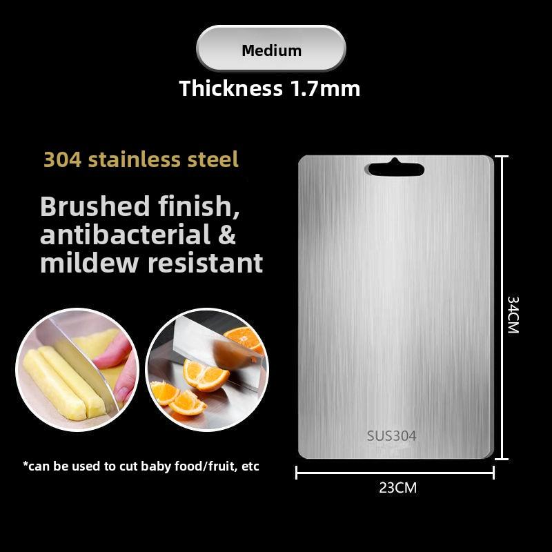 304 Stainless Steel Thickened Cutting Board Antibacterial Mildew-proof Kneading Dough Board Kitchen Fruit vegetable