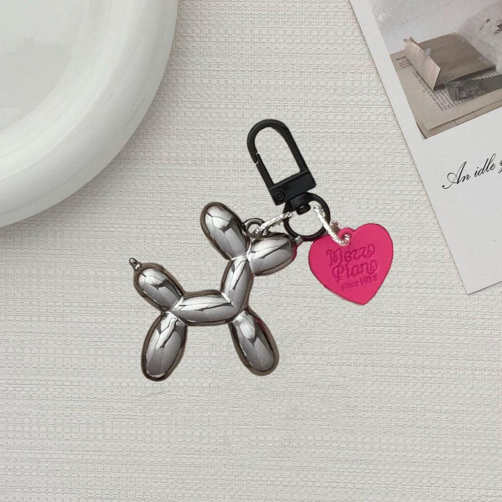 Stylish Heart Balloon Dog Keychain Bag Charm - DIY Personality Pendant