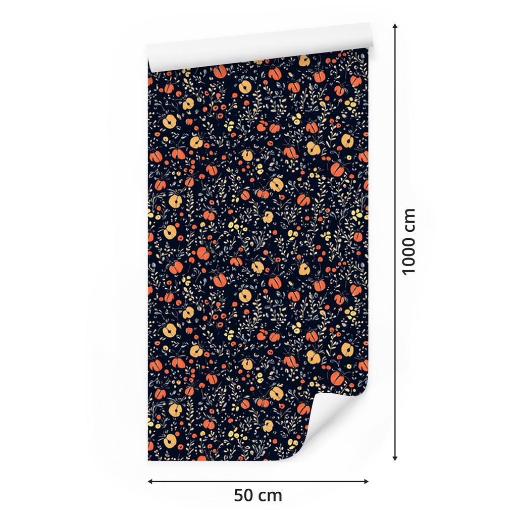 Ladybugs Navy Blue and Burgundy Wallpaper for Living Room and Bedroom 50x1000
