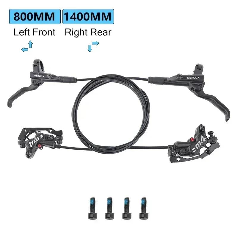 Freni Meroca 4 Pistoni Freni Idraulici Freni per Bicicletta Mtb Pinza Rotor 160mm Set Bicicletta da Montagna 800/1400mm per E4 ZEE M420
