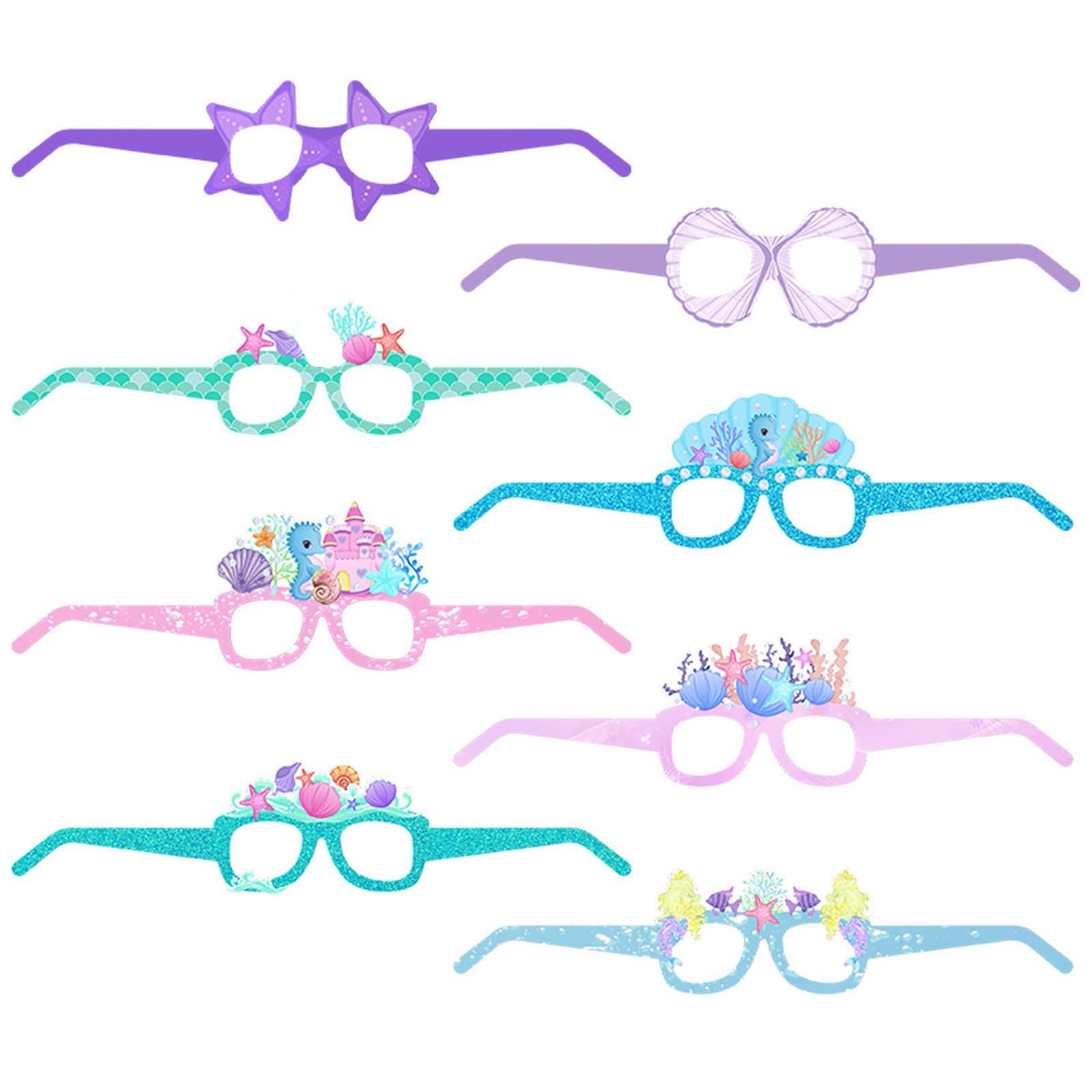 

Бумажные очки для вечеринки по случаю дня рождения Летний подводный мир Забавный фотореквизит One Size