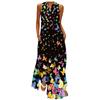 Fashion Women's Casual Summer Loose Printed Round Neck Sleeveless Dress