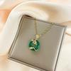 Necklace does not fade female summer trendy safety buckle ins cold wind Japanese and Korean lotus jade ring female high-end necklace