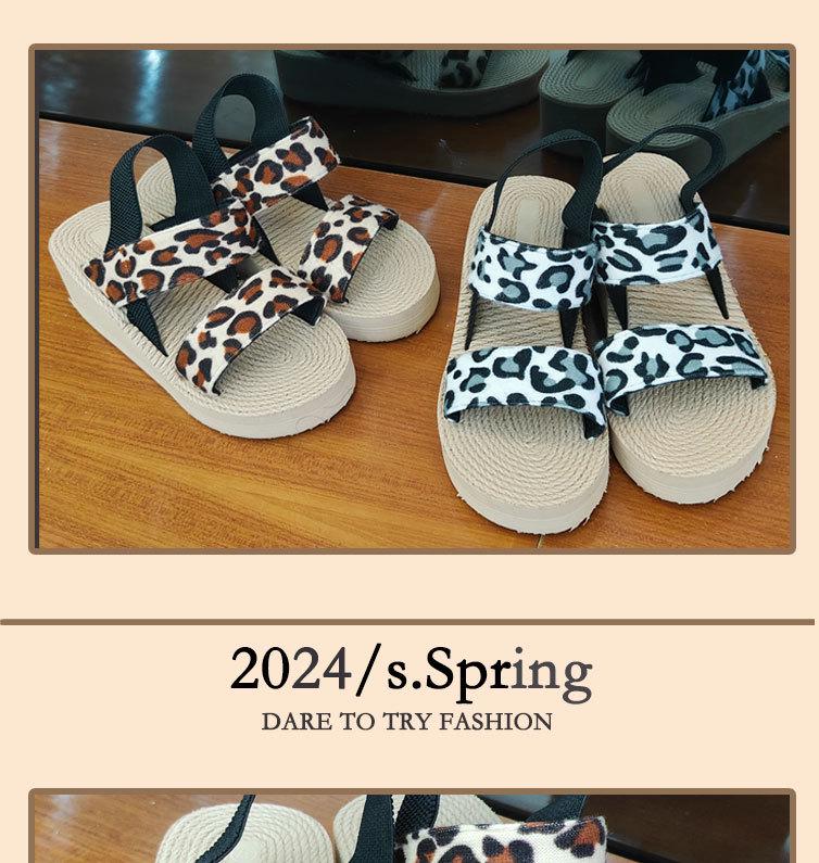 Damen Übergröße Leopardenmuster Keilsandalen - Sommer zum Hineinschlüpfen Outdoor Schuhe