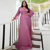 Cross-Border Foreign Trade Amazon European and American Plus-Size Women's Long Luxury Evening Dress for Weddings, Parties, and Banquets