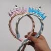 Pearl Crown Headband with Wig Braids & Snowflake Decor for Girls—Princess Style, Perfect for Daily Wear & Holiday Parties