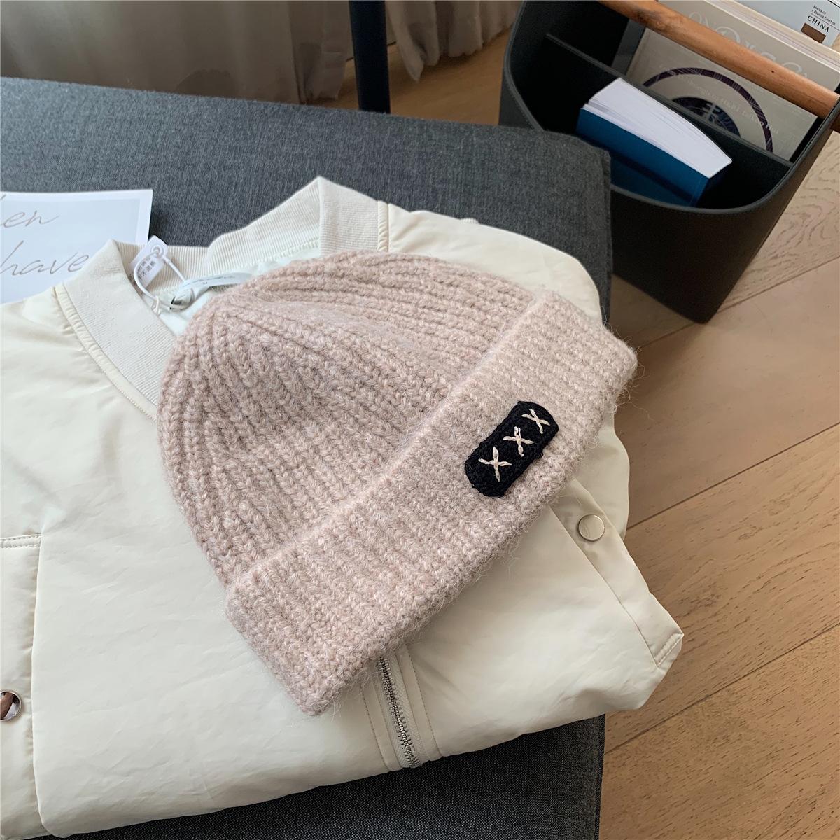 

All-match Mohair Knitted Hat for Women In FallSeason and ColdSeason Warm Wool Hat Ear Protection Hat Korean Version M（56-58cm）