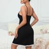 Cross-border Lace Trim Sleeveless Backless Short Slip Nightgown for Women