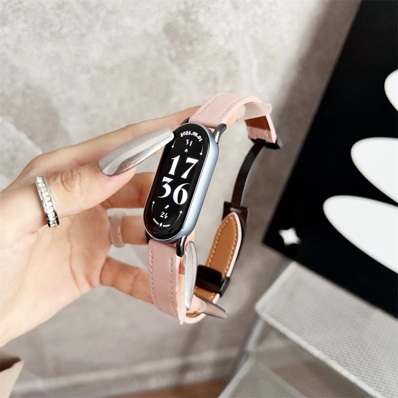 

Модний шкіряний ремінець для годинника для браслета Xiaomi Mi Band 9 Замінний браслет Miband 8 NFC Correa SmartAccessories ремінець на зап ясті xiaomi band 8/9