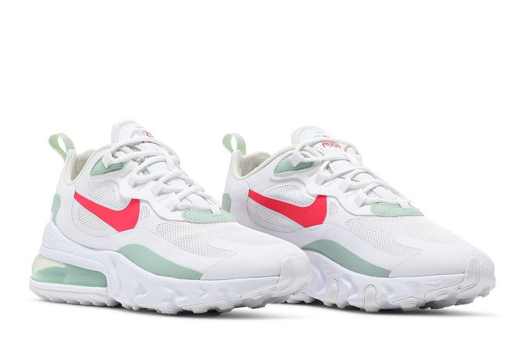 Women's Sneakers Nike Air Max 270 React White Pistachio Crimson (Women's) White/Pistachio Frost/Laser Crimson