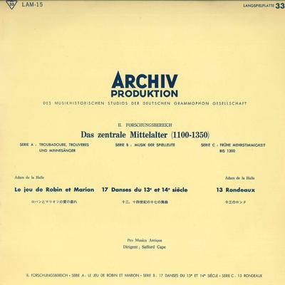 LP Record SAFFORD CAPE, PRO MUSICA ANTIQUA - Seventeen Dances from the Thirteent LAM15 ARCHIV Japan Classical Used