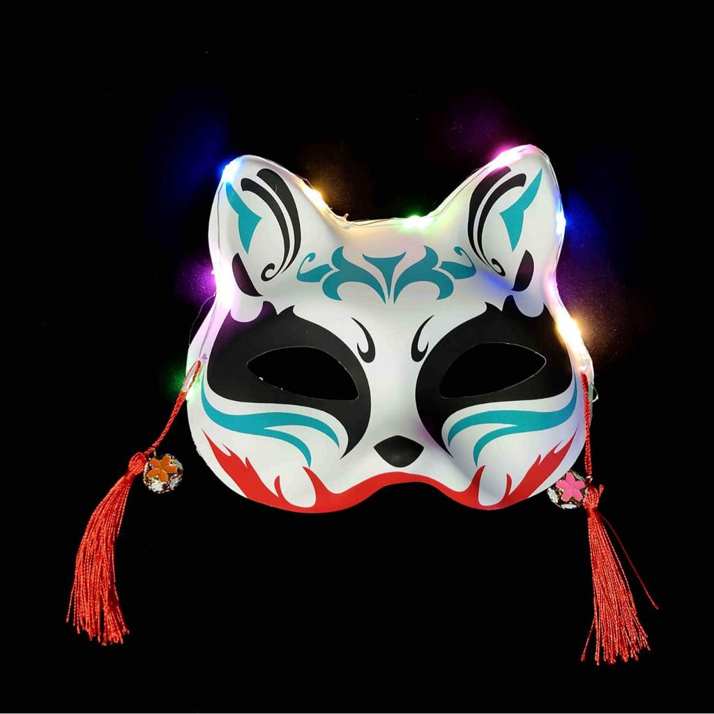 Japanese Style Fox Mask - Half-Face Anime Cosplay for Women
