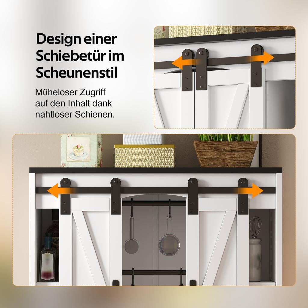 Armario de Pared para Cocina con 2 Puertas Correderas y Estantes Ajustables, Armario de Pared de Almacenamiento para Sala de Estar, Baño y Lavadero, 80 × 31 × 76 cm