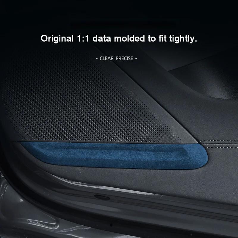 For ZEEKR 001 2024 2025 Car Door Loudspeaker Super Suede Trim Decor Stickers Car Styling Modified Interior Accessories 4eg
