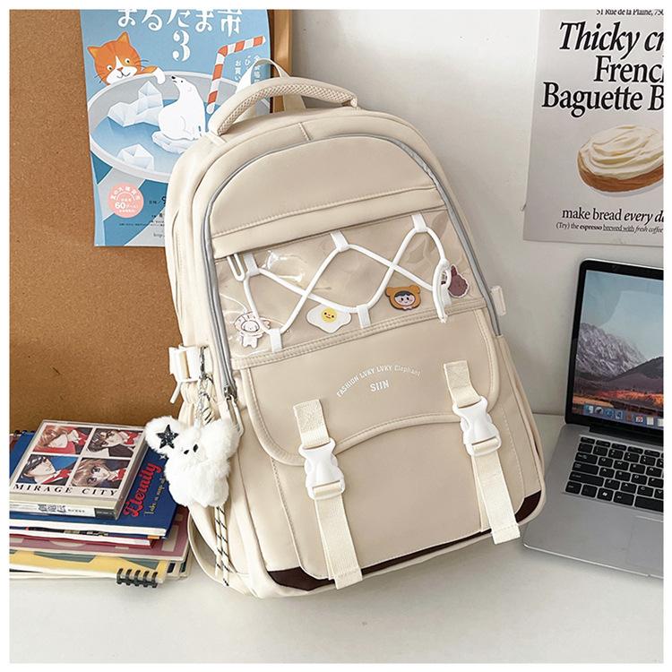 Schoolbag Japanese Primary and Secondary School Students Schoolbag High Value College Style Casual Backpack Large Capacity Korean Version Light Girl 