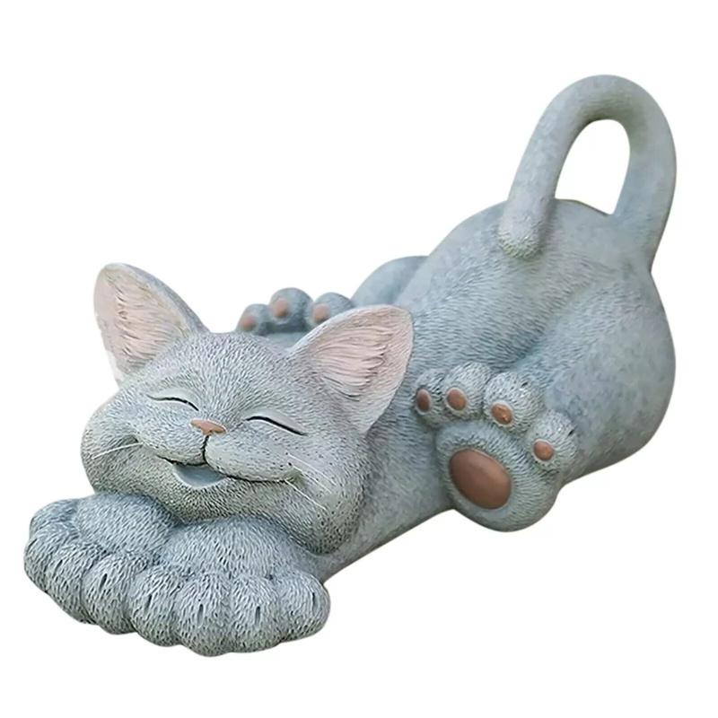 

Причудливая скульптура кошки, садовое искусство, статуэтка, украшение для дома и улицы, декор серый