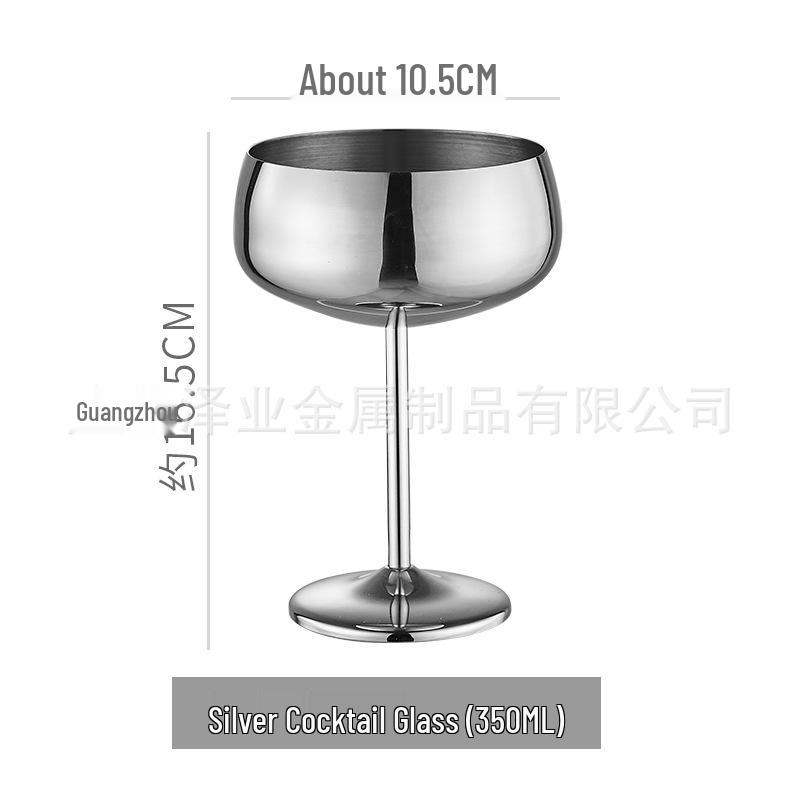 Creative High-Stemmed Stainless Steel Cocktail and Ice Cream Glass