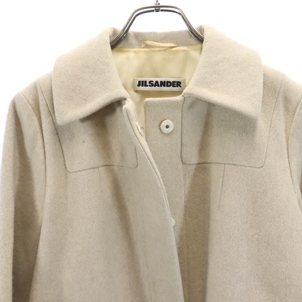 JIL SANDER Made in Italy Cashmere wool blend half coat 34 Beige Women Used