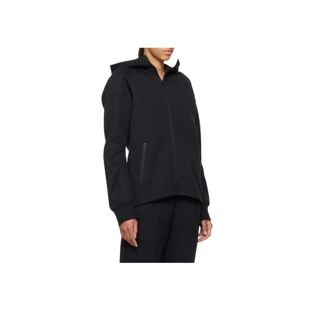 Nike Color Block Hooded Letter Print Long Sleeve Jacket Women Jackets Black FB8339-010