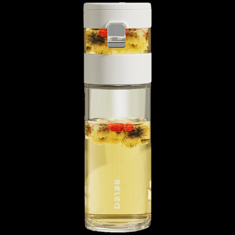 RELEA Portable High Borosilicate Glass Tea Infuser Bottle