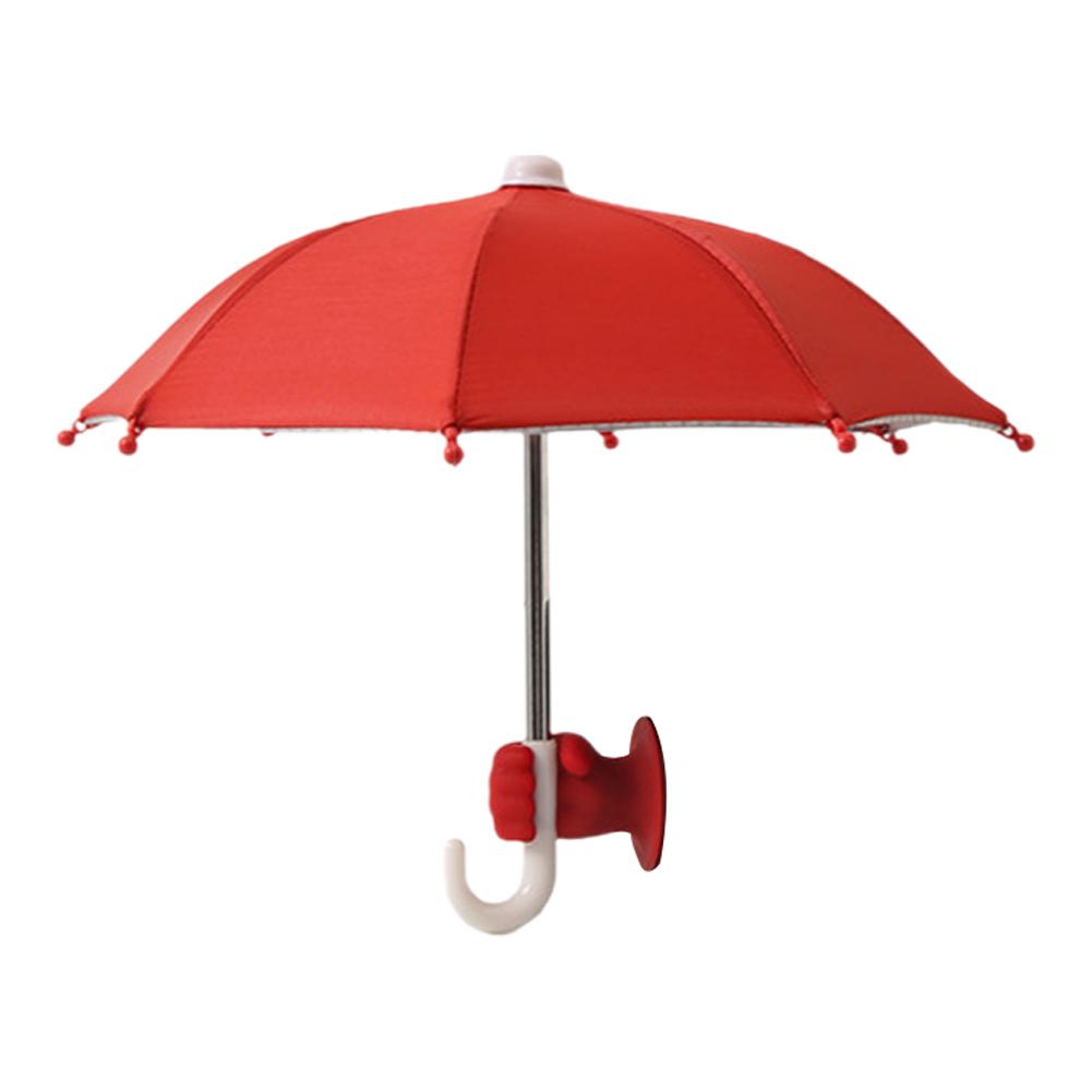 Mini Umbrella Suction Cup Phone Holder Portable Creative Sunshade Toy Umbrella Holder Waterproof Handlebar Phone Holder