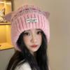 2025 New Retro Jacquard Cat Ears Knitted Hat Women's Winter Velvet Cold-proof Ear Protection Cute Warm Wool Hat