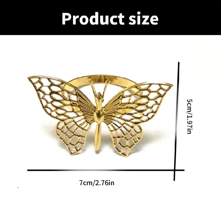 Set Of 12 Elegant Butterfly Napkin Rings Accessory For Enhancing Dining Ambiances At Weddings And Festival Meals