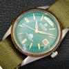 VINTAGE RICOH R31 AUTOMATIC JAPAN MENS GREEN COLOR DIAL WATCH a702095-5 R208-a702095