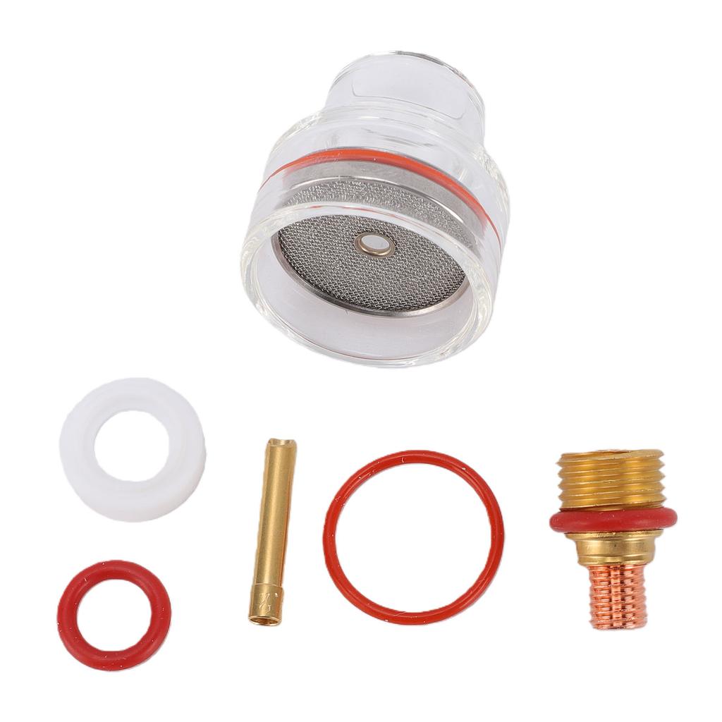 Torch Glass Cup Kit Suitable for WP 17 18 26 Torch Welding Glass Cup and 1 8 Inch 3.2mm Gas Lens Collet Body with