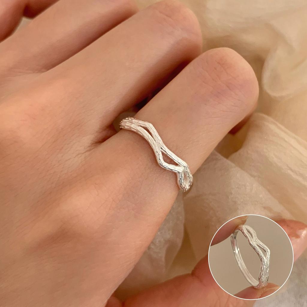PANJBJ 925 Sterling Silver Golden Flower Rings For Women Drip Glaze Plant Irregular Adjustable Sweet Jewelry Gift Dropshipping