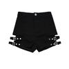 Pantaloncini da Ballo Punk Neri a Vita Alta da Donna