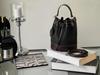 High-End Genuine Leather Patchwork Bucket Bag: Drawstring, Fashionable Design, Women’s Simple Casual Crossbody Handbag