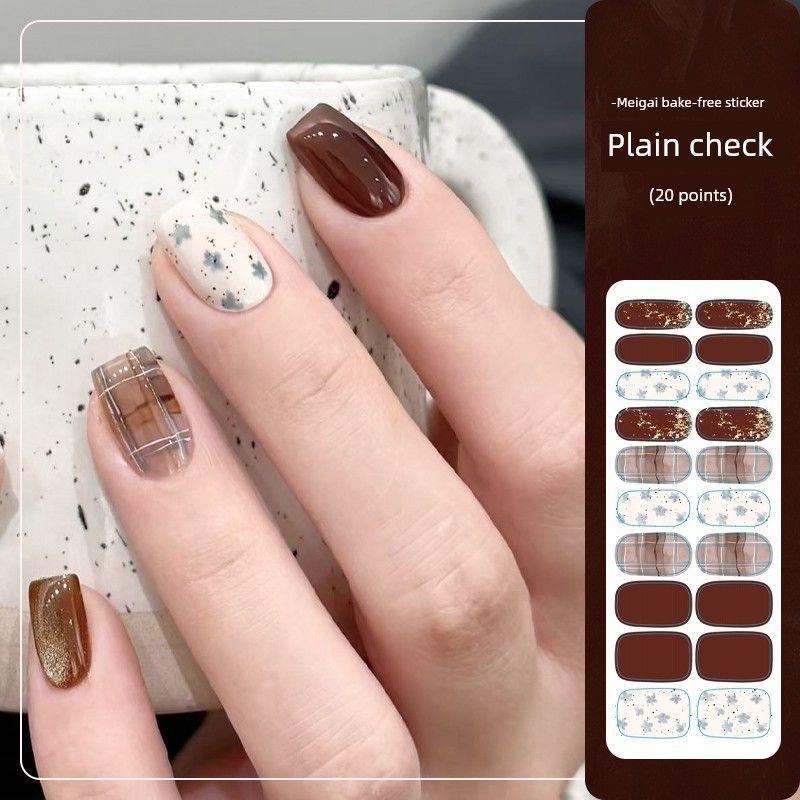 

Beauty Cover Baking-Free Nail Sticker Fresh Smudges Fashion Novel Everyday Joker Show White Color Ins Nail Stickers PPW1177 Free Baking Nail Art Sticker