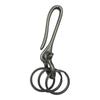 Waki Sangyo Hanging Shackle Double Key Antique Hook, Silver, 70mm, + Ring, Brass, WTF-21, Ring, Keychain, Car, Motorcycle,