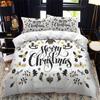 Christmas Polywster Duvet Cover Set King Queen Size Winter Red Santa Claus Gift Merry Christmas For Boys Girls Teens Bedding Set