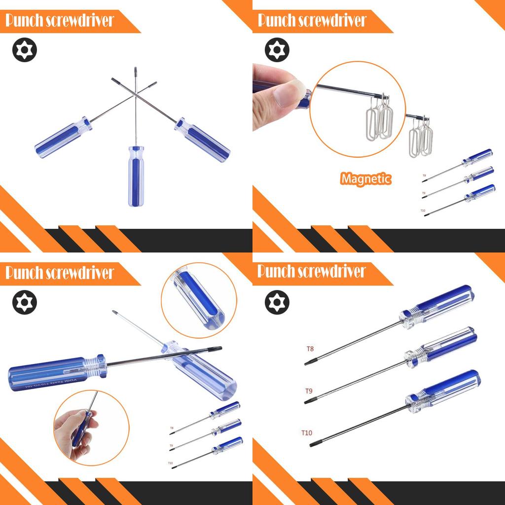 T8 T9 T10 Tamper Proof Screwdriver For Xbox Ps3 With Magnetic Steel Handle Design