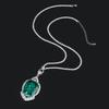 Autumn And Winter Jewelry Copper Bottom Gold-Plated Simulation Emerald Square Diamond Luxury Pendant Necklace Stone 20 * 28