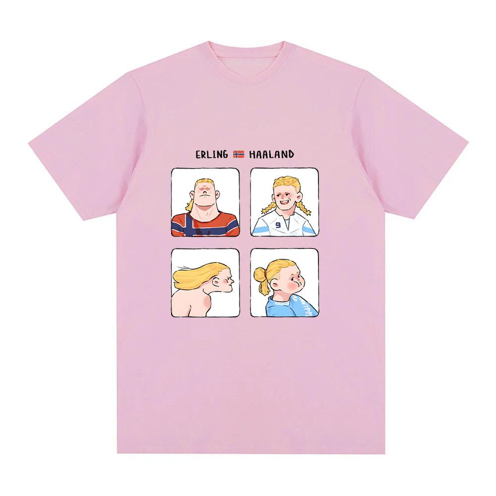 Koszulki z Memami o Haalandzie Zabawne Męskie Damskie Uroczy Nadruk Kreskówkowy Koszulka Codzienna Bawełniana Luźna Krótki Rękaw Letnie Topy Streetwear