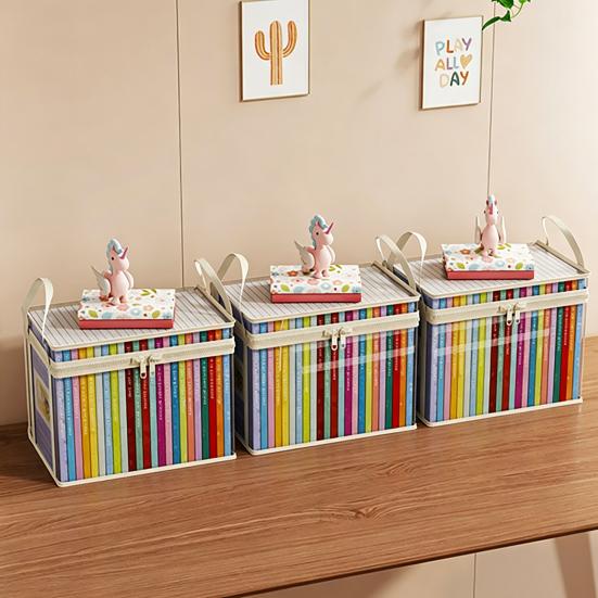 Transparent Clothes Storage Bag, with Sturdy Handles, Durable Plastic Visibility Book Organizer, Moisture-proof Toys Container for Playroom Study Room