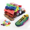 1pair Elastic Shoelaces Round Spring Plastic Lock Quick Wear In 1 Second No Tie Shoelaces Suitable for All Shoelaces Lazy Laces