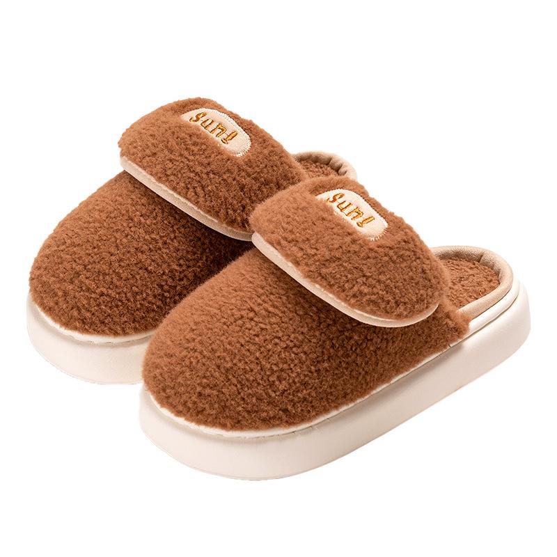 Winter simple home cotton slippers indoor floor mop warm comfortable thick bottom can be worn outside